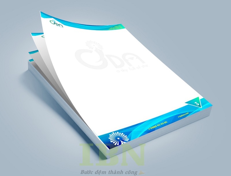 Mẫu letterhead đẹp, thiết kế theo yêu cầu
