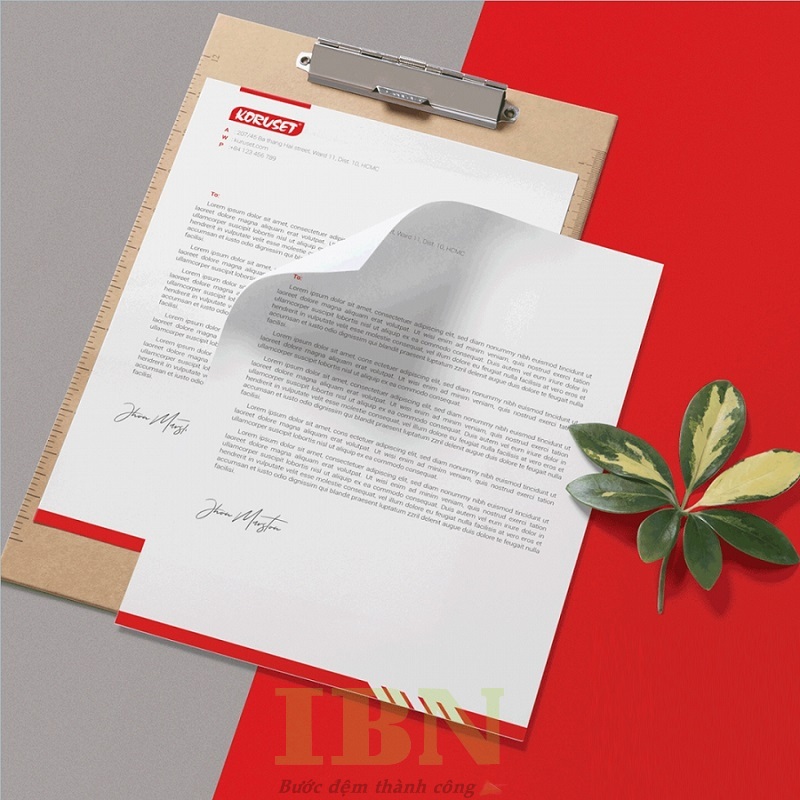 Mẫu letterhead thương hiệu KORUSET
