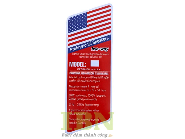 Mẫu tem dán thùng loa made in USA