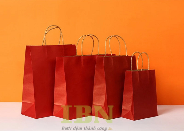 Mẫu túi giấy đỏ kích thước thiết kế theo yêu cầu