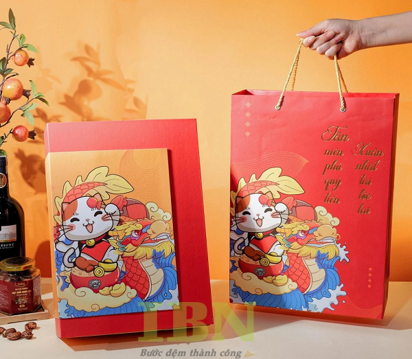 Mẫu túi giấy đựng mứt Tết cao cấp