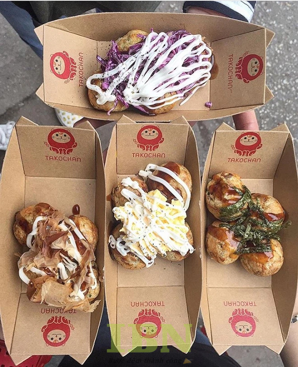 Các kiểu dáng hộp giấy đựng bánh Takoyaki