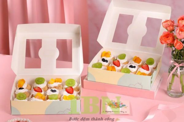 Hộp Giấy Đựng Bánh Su Kem 23 Hộp giấy đựng bánh su kem có những loại nào phổ biến?