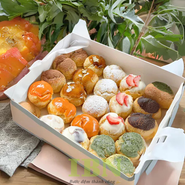 Mẫu hộp đựng bánh su kem kích thước lớn