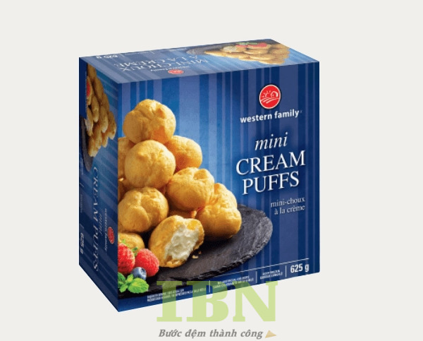 Mẫu hộp giấy đựng bánh su kem hình vuông