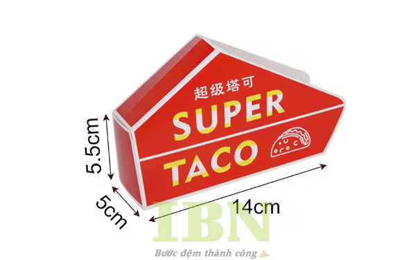 Hộp Giấy Đựng Bánh Tacos 12 Kích thước hộp đựng bánh tacos