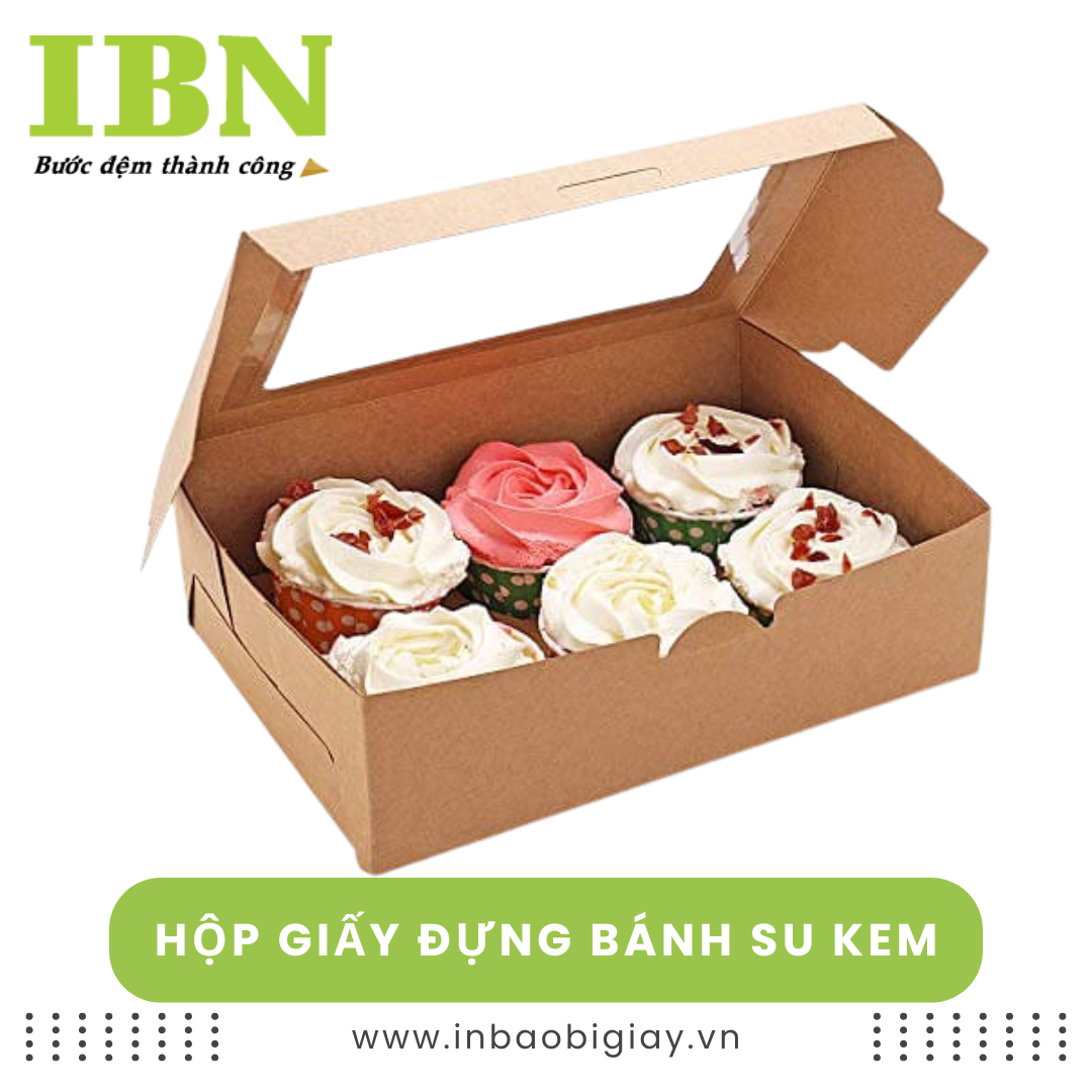 Hộp Giấy Đựng Bánh Su Kem 21 hộp giấy đựng bánh su kem