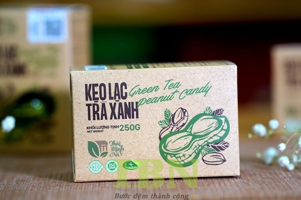 Mẫu hộp đựng kẹo trà xang lạc bằng giấy kraft