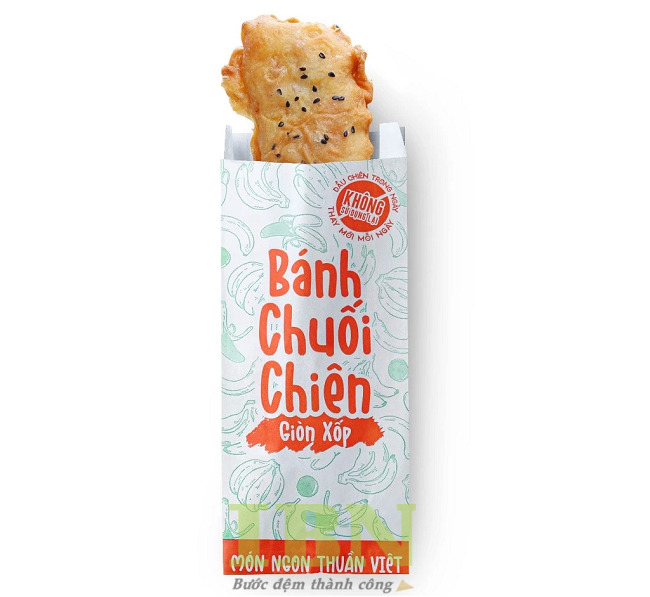Mẫu túi đựng chuối chiên hình chữ nhật dài, có năp