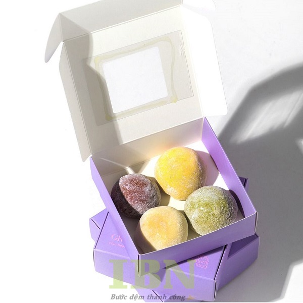 Hộp Đựng Bánh Mochi 43 In hộp đựng bánh mochi an toàn, giá tốt, miễn phí thiết kế tại In Bảo Ngọc