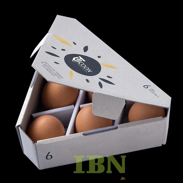 Mẫu hộp carton đựng trứng hình tam giác độc đáo