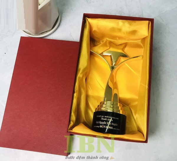 Mẫu hộp giấy đựng kỷ niệm chương hình chữ nhật, nắp âm dương