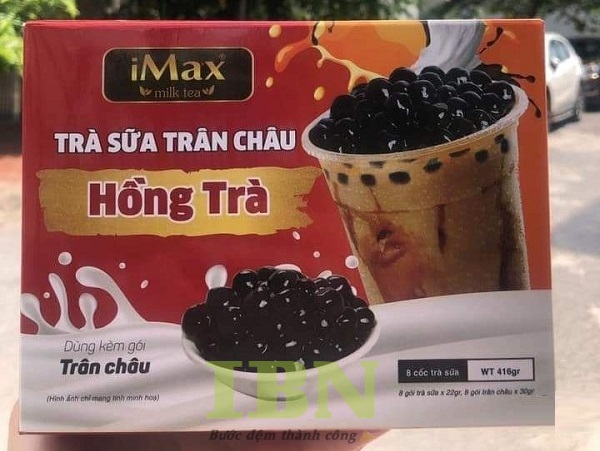 Mẫu hộp giấy đựng trà sữa trân châu hồng trà
