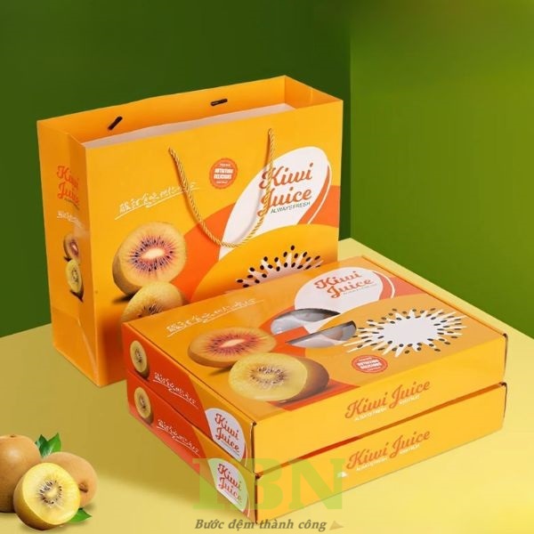 Mẫu hộp giấy đựng kiwi thiết kế sang trọng, cao cấp
