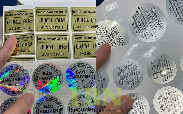 Mẫu tem bạc, decal xi bạc nhiều kích thước