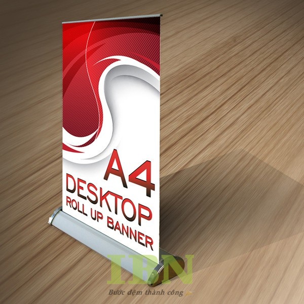 Mẫu standee để bàn dạng đế nhôm