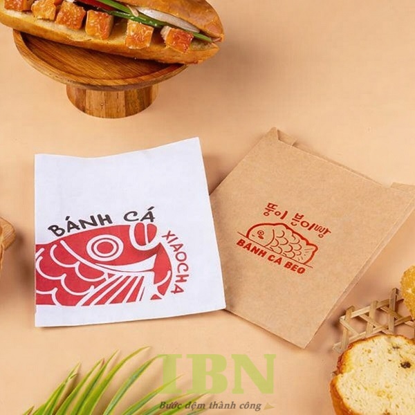 Mẫu túi đựng bánh cá hình vuông, bắt mắt