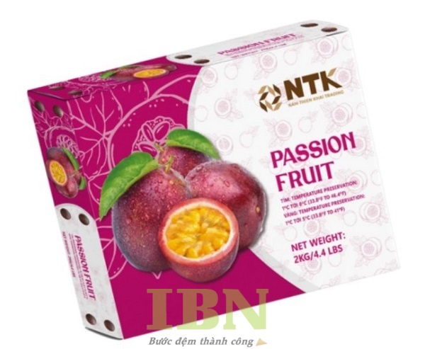 Mẫu hộp carton đựng chanh dây màu tím bắt mắt