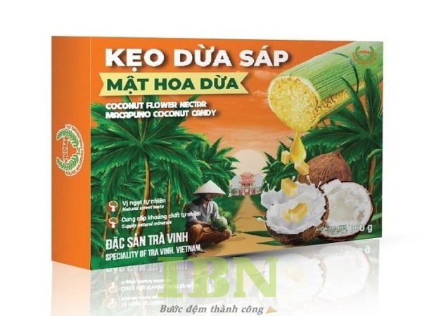Mẫu hộp giấy đựng kẹo dừa sáp