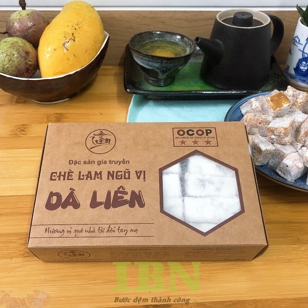 Mẫu hộp giấy kraft đựng bánh chè lam thiết kế ấn tượng