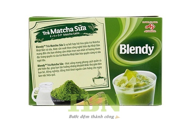 Mẫu hộp giấy đựng bột trà xanh Blendy