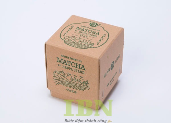 Mẫu hộp đựng matcha bằng giấy kraft