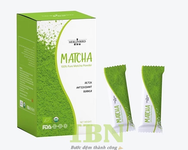 Mẫu hộp giấy đựng bột matcha đóng gói sẵn