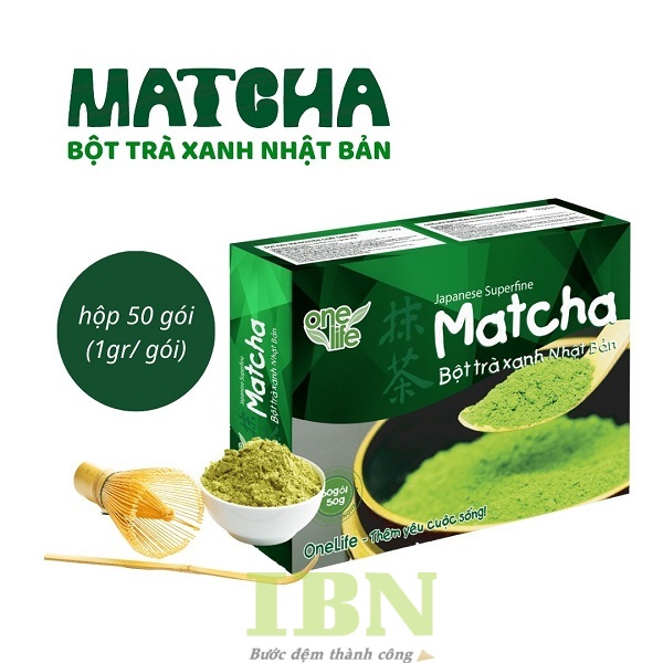 Mẫu hộp giấy đựng matcha tông xanh chủ đạo
