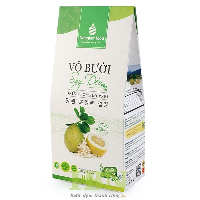 Mẫu hộp giấy đựng vỏ bưởi sấy kiểu nắp đậy