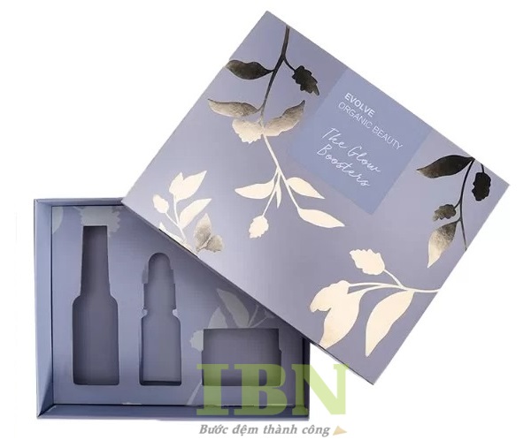 Mẫu hộp giấy phủ UV lên họa tiết trang trí