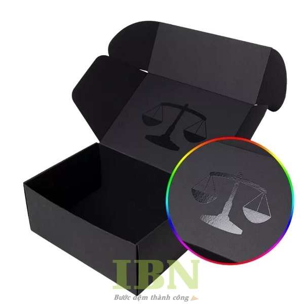 Mẫu hộp giấy phủ UV lên logo đại diện