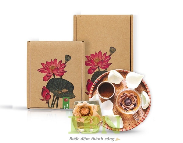 Mẫu hộp giấy đựng trà sen đựng combo
