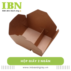 In Hộp Giấy 2 Ngăn Đựng Cơm