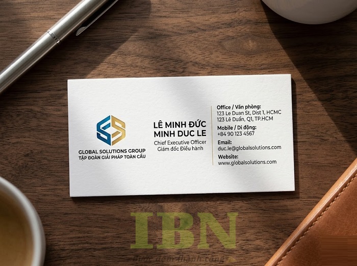 Mẫu name card song ngữ đẹp, tinh tế
