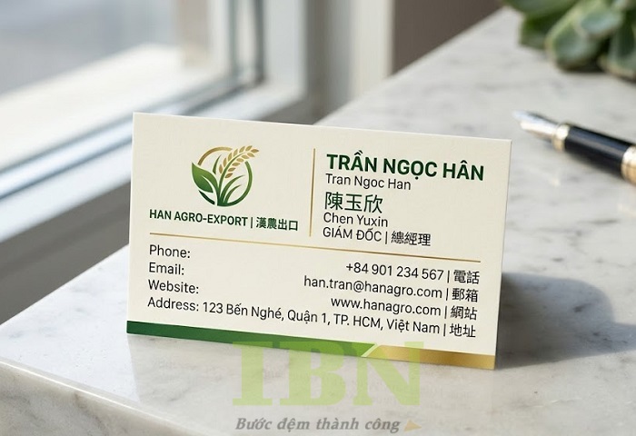 Mẫu card visit song ngữ phong cách đơn giản