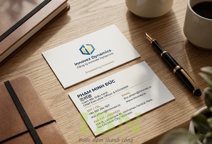 Mẫu card visit song ngữ đẹp ấn tượng