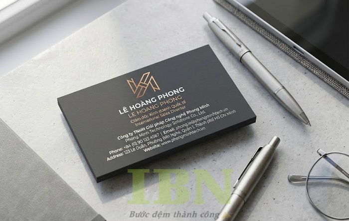 Mẫu name card song ngữ tông màu xám thu hút