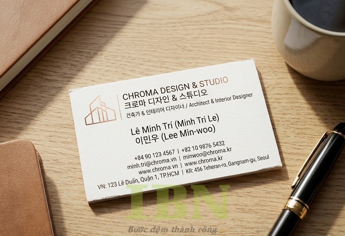 Mẫu name card song ngữ thiết kế đơn giản