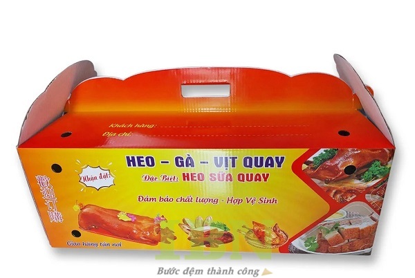 Mẫu hộp carton đựng heo quay - vịt quay - gà quay