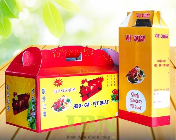 Mẫu hộp giấy carton đựng heo quay - vịt quay