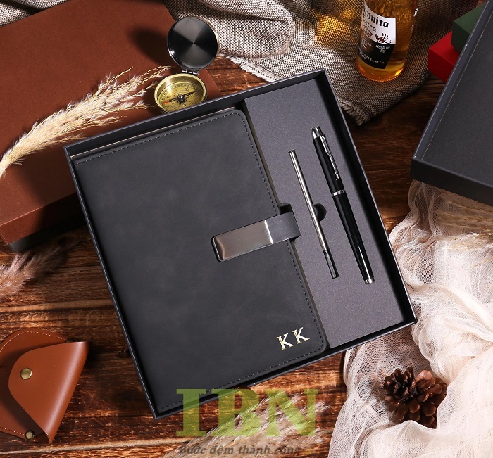Mẫu hộp đựng sổ tay kèm bút ký cao cấp