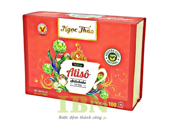 Mẫu hộp giấy cứng đựng trà atiso cao cấp