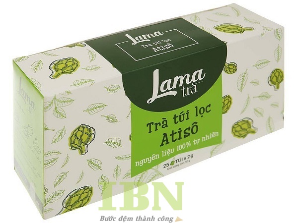 Mẫu hộp giấy đựng trà atiso túi lọc dáng ngang
