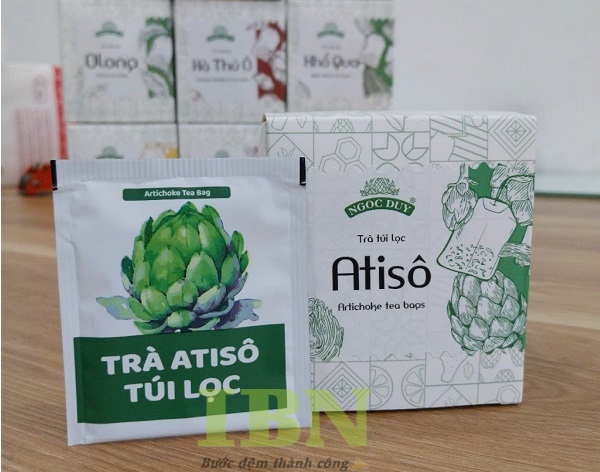 Mẫu hộp giấy đựng trà atiso túi lọc hình vuông