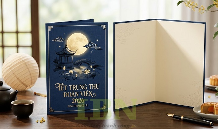 Mẫu thiệp trung thu in hình minh họa ấn tượng