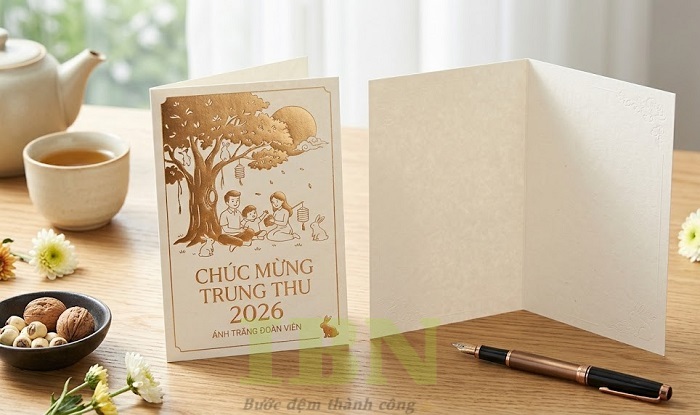 Mẫu thiệp chúc mừng trung thu chủ đề gia đình đoàn viên
