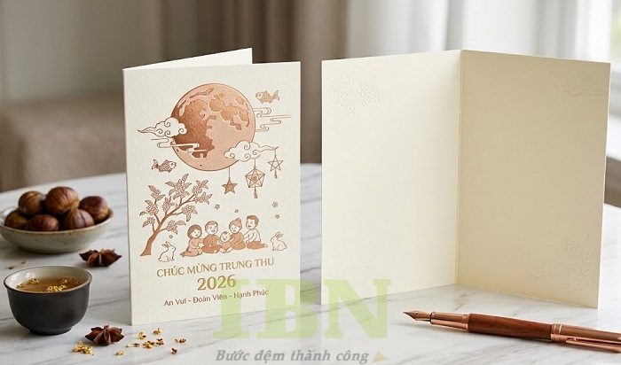 Mẫu thiệp chúc mừng trung thu thiết kế đơn giản, ấn tượng