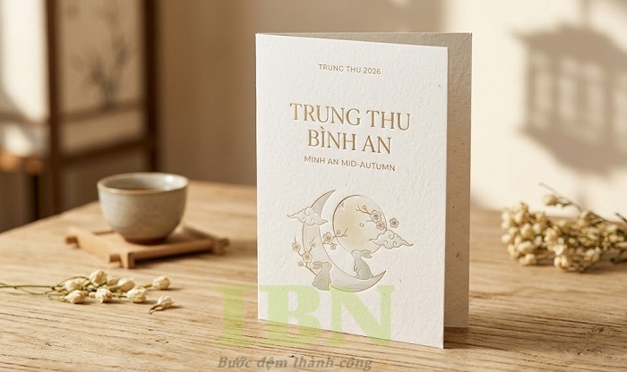 Mẫu thiệp trung thu tông trắng nhẹ nhàng