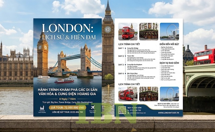 Mẫu tờ rơi du lịch, tour tham quan LONDON
