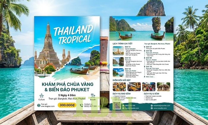 Mẫu tờ rơi du lịch Đông Nam Á - Thái Lan
